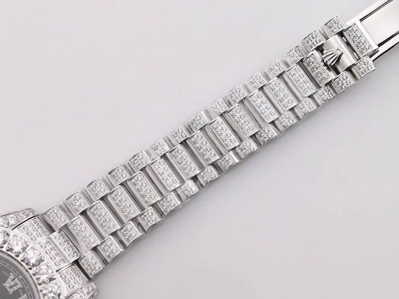 ロレックス ROLEX 時計 偽物 39MM メンズ レッド 全面ダイヤ デイデイト roh51246