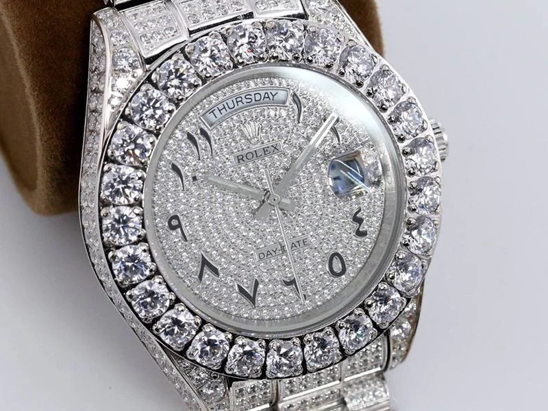 ロレックス ROLEX スーパーコピー 腕時計 39MM メンズ シルバー 全面ダイヤ デイデイト roj10057