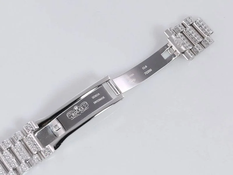 ロレックス ROLEX スーパーコピー 腕時計 39MM メンズ シルバー 全面ダイヤ デイデイト roj10057