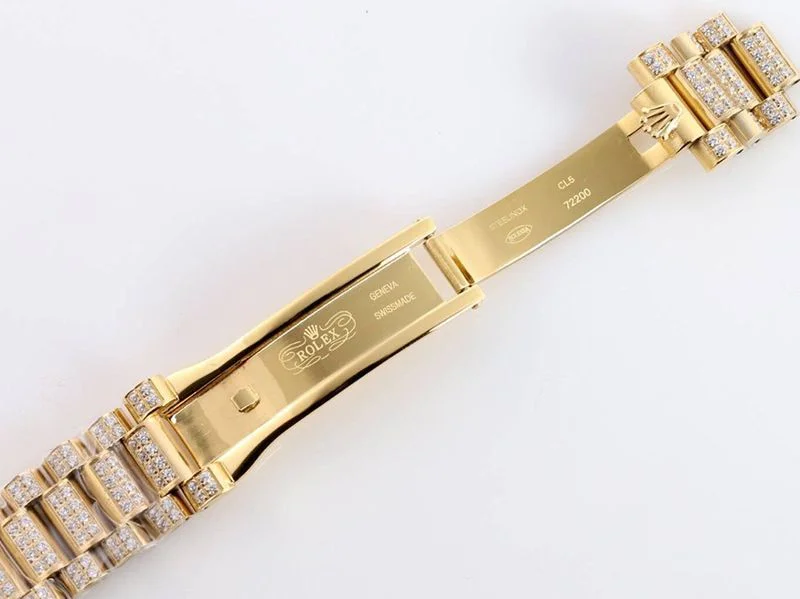 ロレックス ROLEX 偽物 腕時計 39MM メンズ ブラック 全面ダイヤ デイデイト roo42615