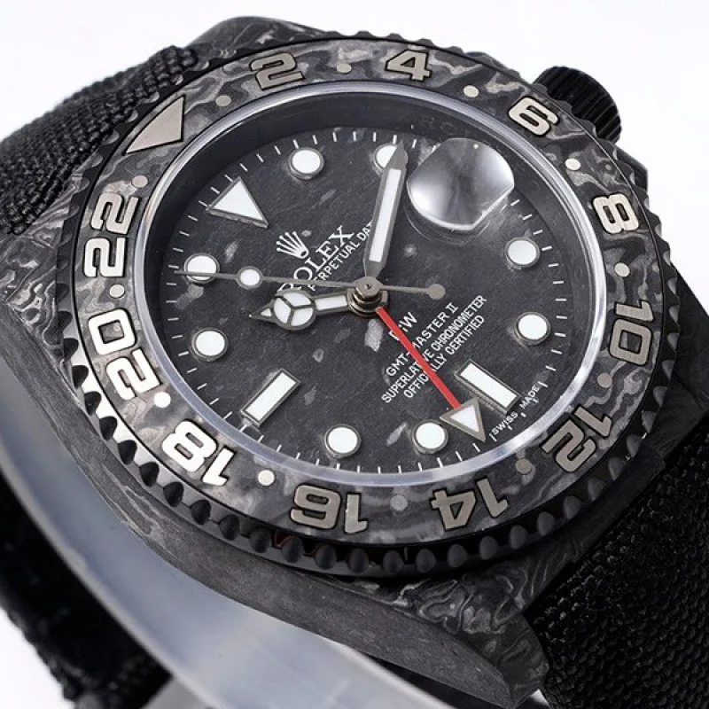 Rolex ロレックス DiW 偽物 カーボン GMTマスター Ⅱ 腕時計"ALL CARBON BLACK" ror37745