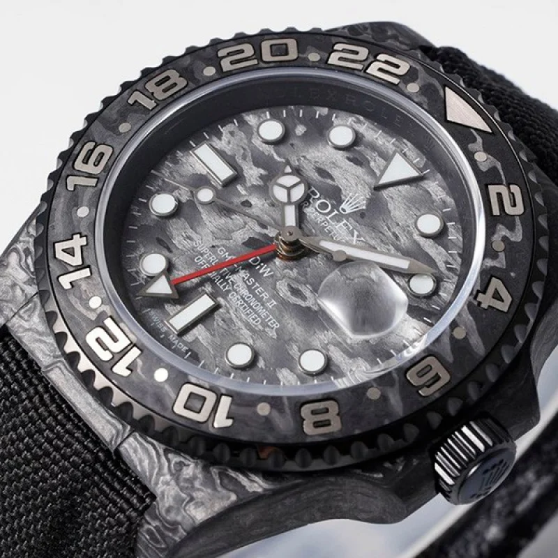Rolex ロレックス DiW 偽物 カーボン GMTマスター Ⅱ 腕時計"ALL CARBON BLACK" ror37745