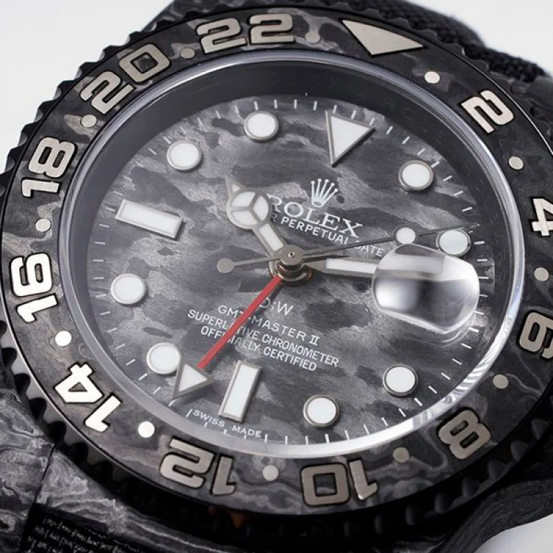 Rolex ロレックス DiW 偽物 カーボン GMTマスター Ⅱ 腕時計"ALL CARBON BLACK" ror37745