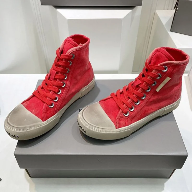 目を惹くカラーバレンシアガ 偽物 PARIS HIGH TOP スニーカー レッド bap22382