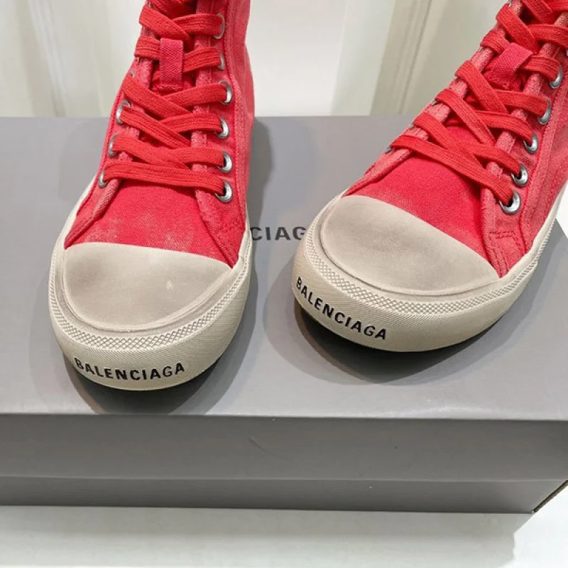 目を惹くカラーバレンシアガ 偽物 PARIS HIGH TOP スニーカー レッド bap22382