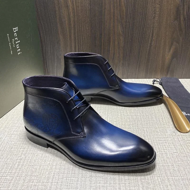 高品質♪♪♪★ベルルッティ★レザーブーツ 偽物 カリグラフィ bec25713