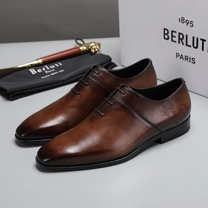 新色☆希少【ベルルッティ 偽物】レザー オックスフォード bey35922