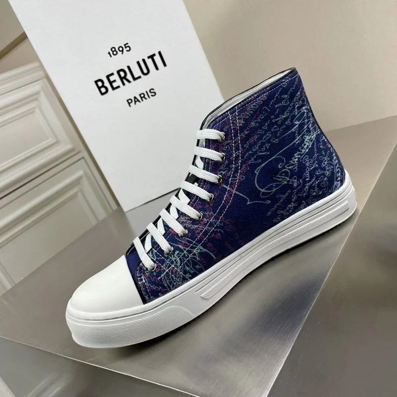 ベルルッティ スニーカー 偽物 超人気◆ベルルッティ◆ScrittoCanvas ハイカット bez40879
