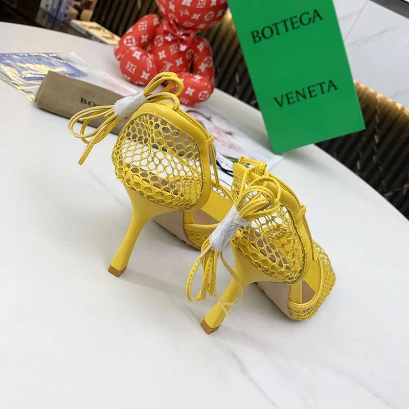 超希少!ボッテガ ヴェネタ コピー ストレッチ サンダル 9cm ラムスキン bow04662