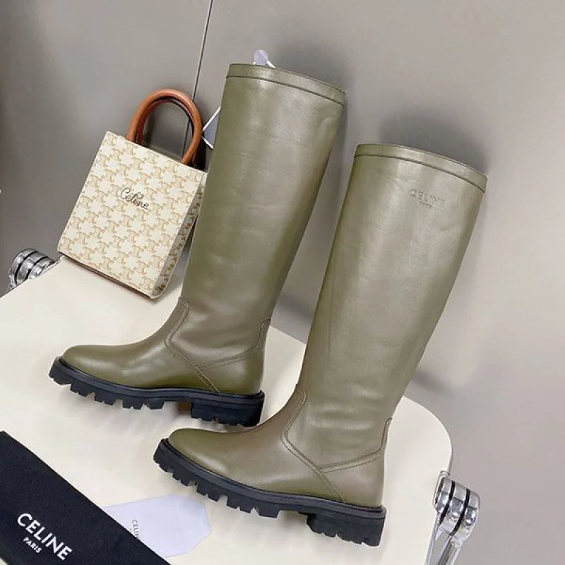セール新作 セリーヌ マーガレット ハイブーツ 偽物 カーフスキン Cey80855