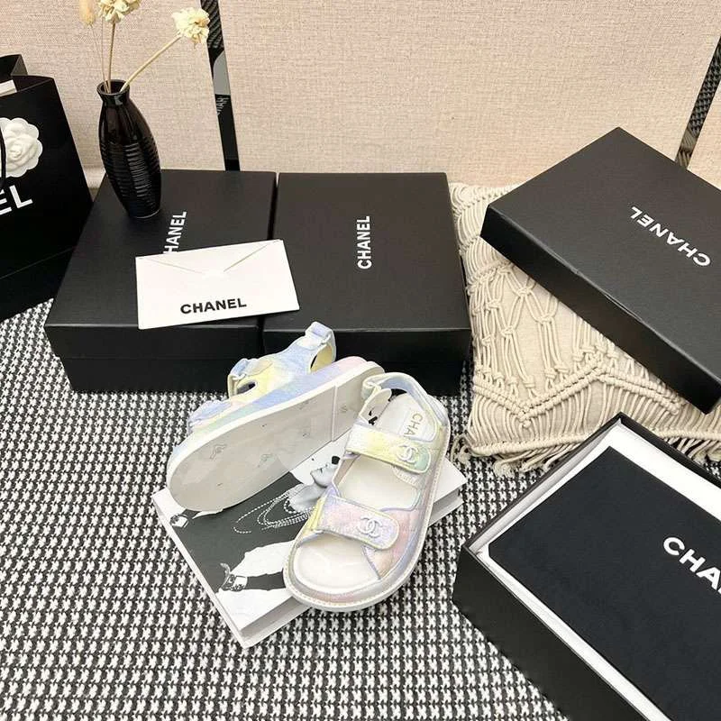《大人気》シャネル プリント ファブリック コピー サンダル shc84305