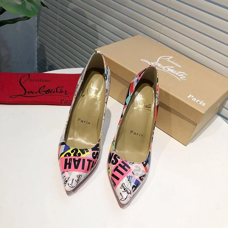 可愛い クリスチャンルブタン コピー 国内発■Tivoliプリントパンプス Rue55675
