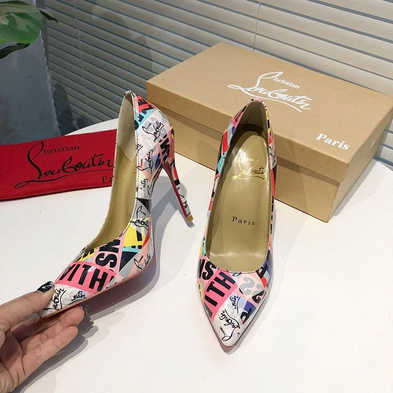 可愛い クリスチャンルブタン コピー 国内発■Tivoliプリントパンプス Rue55675