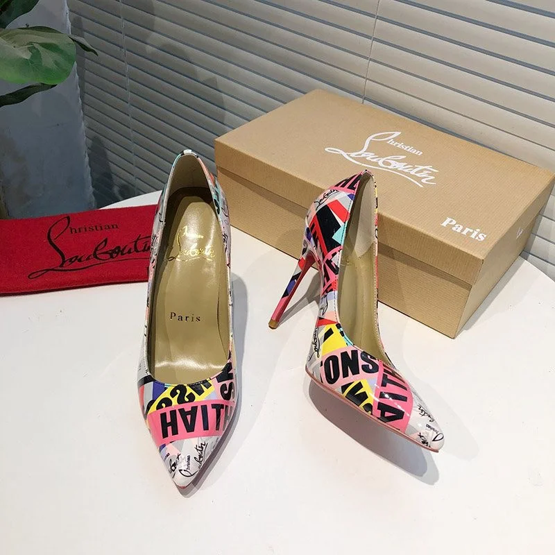 可愛い クリスチャンルブタン コピー 国内発■Tivoliプリントパンプス Rue55675