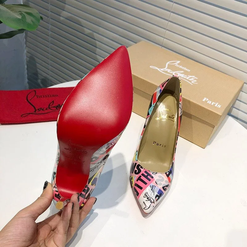可愛い クリスチャンルブタン コピー 国内発■Tivoliプリントパンプス Rue55675