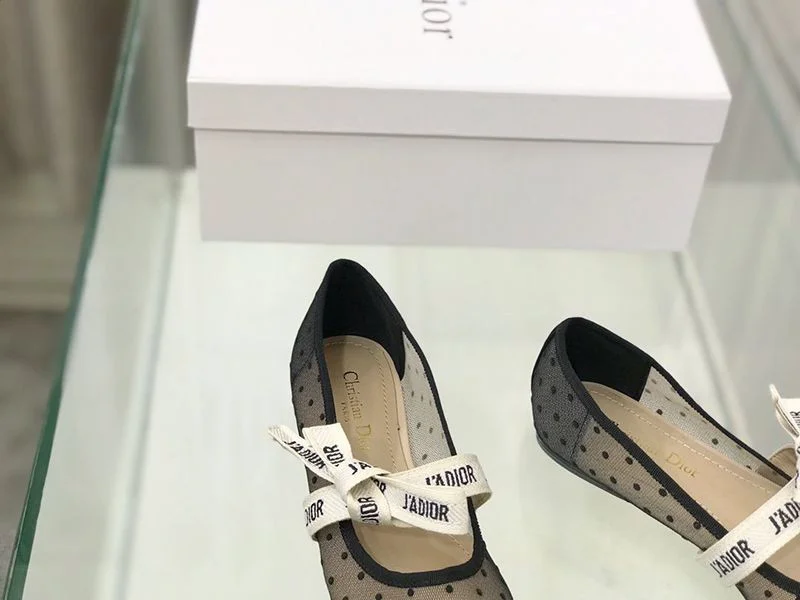 【日本未発売】ディオール “Miss B”偽物 バレエフラットシューズ ブラック プリュムティ dez59333