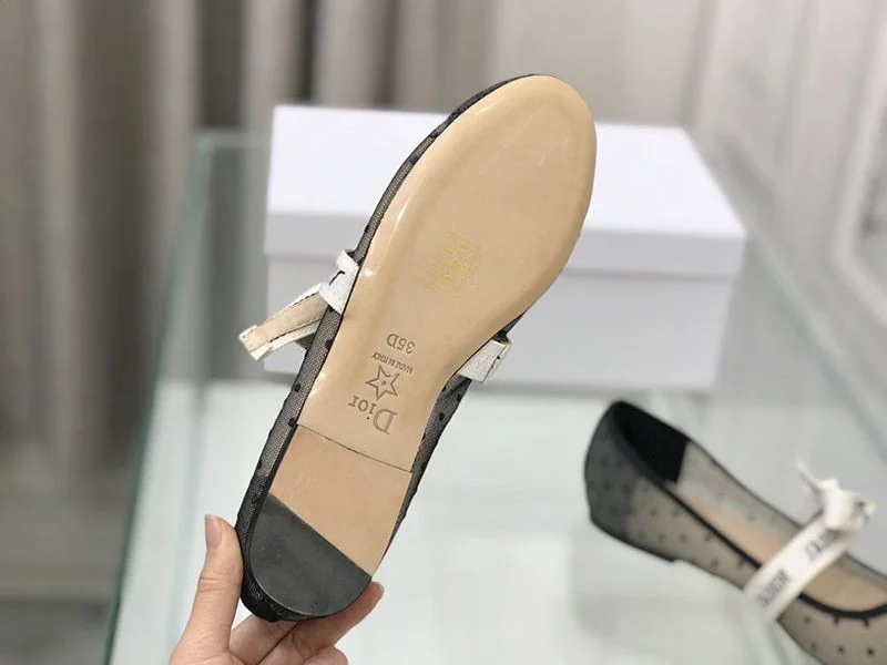 【日本未発売】ディオール “Miss B”偽物 バレエフラットシューズ ブラック プリュムティ dez59333