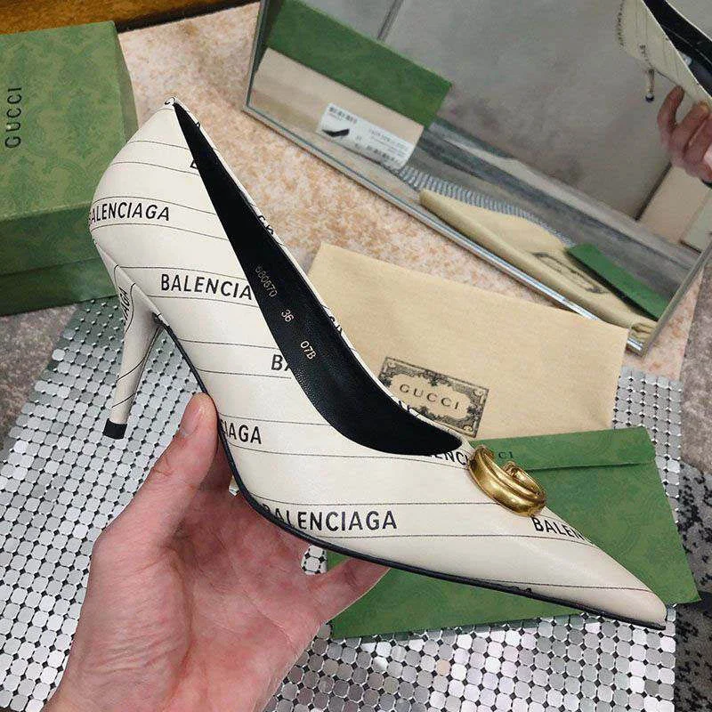 稀少 グッチxバレンシアガ 偽物 コラボ ナイフ パンプス gub49600