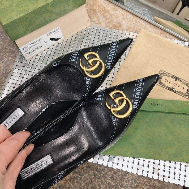 稀少 グッチxバレンシアガ 偽物 コラボ ナイフ パンプス gub49600