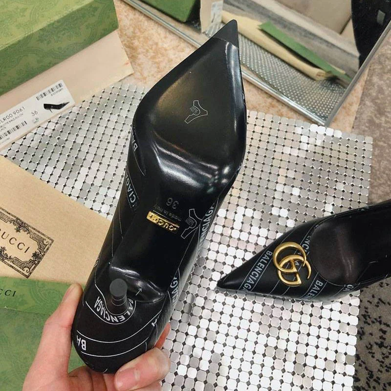 稀少 グッチxバレンシアガ 偽物 コラボ ナイフ パンプス gub49600