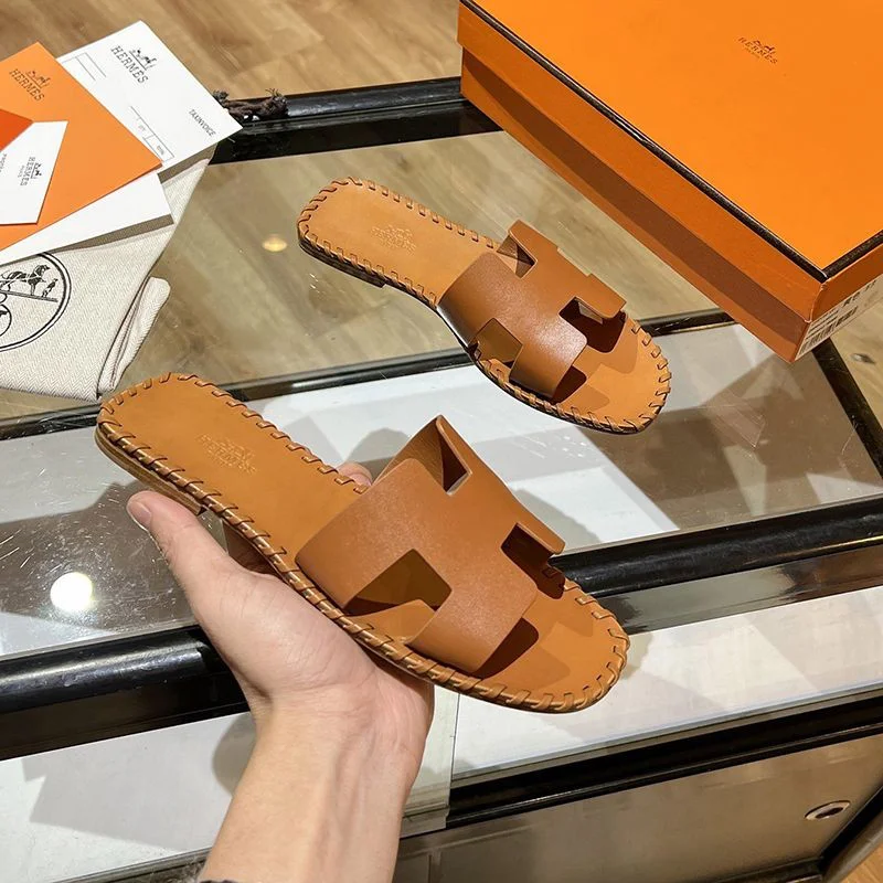 超話題!エルメス Oran sandal コピー オラン レザー&キャンバス サンダル erc54412