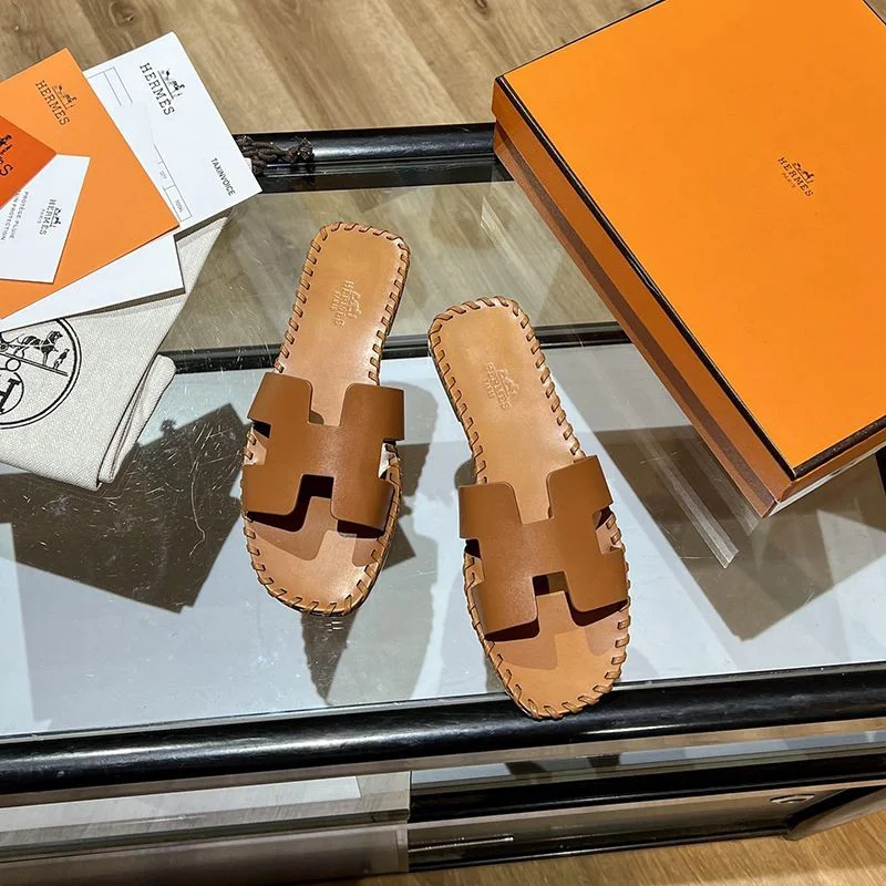 超話題!エルメス Oran sandal コピー オラン レザー&キャンバス サンダル erc54412