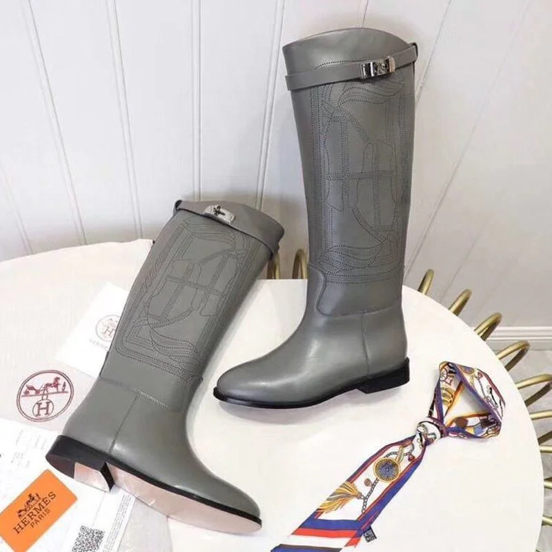 新作 エルメス ロングブーツ 偽物 ステッチ 馬具 シューズ ケリー erq22170