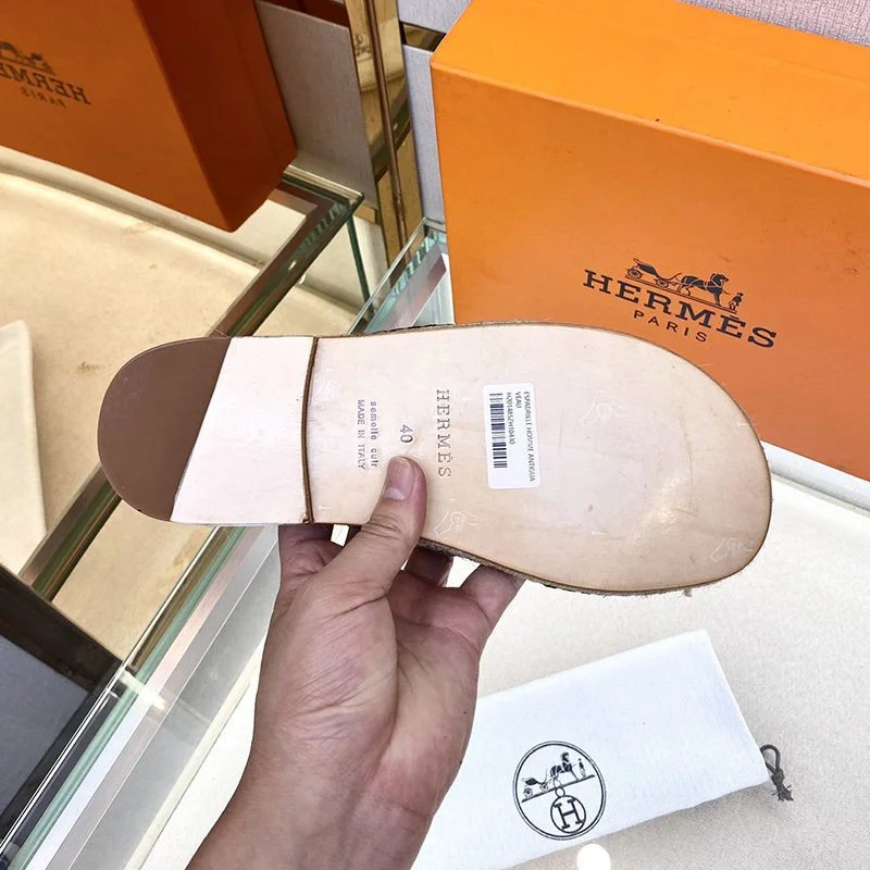 春もの新作エルメス フラット サンダル オラン エクリュ Hモチーフ コピー ミュール ers09112