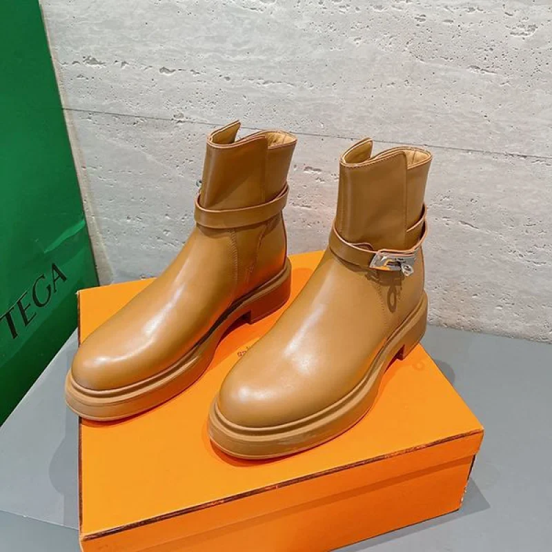 入手困難エルメス Bottines Veo ヴェオ 厚底 アンクルブーツ ブーティ コピー erw56215