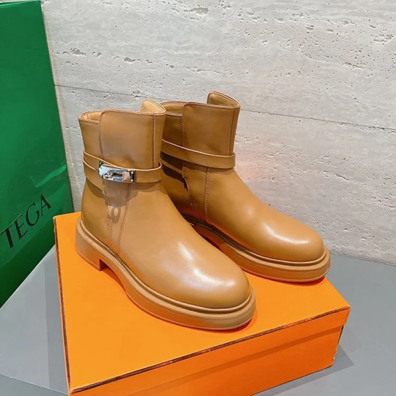 入手困難エルメス Bottines Veo ヴェオ 厚底 アンクルブーツ ブーティ コピー erw56215