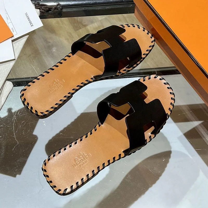 人気No1エルメス Oran sandal オラン レザー&キャンバス サンダル コピー 送込 ery99804
