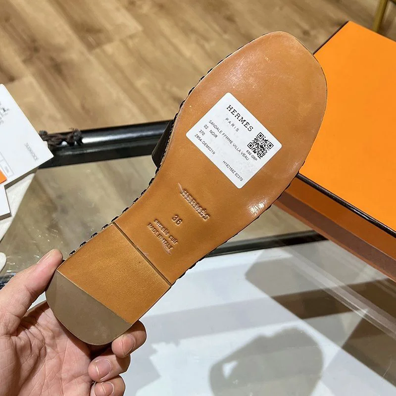 人気No1エルメス Oran sandal オラン レザー&キャンバス サンダル コピー 送込 ery99804