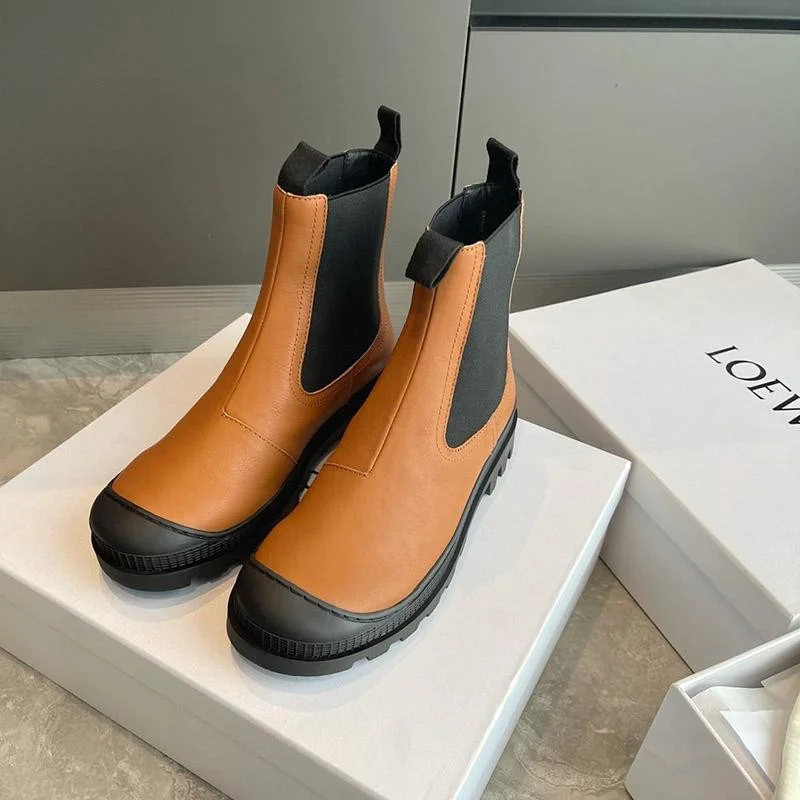 世界中で大人気♪ロエベ ブーツ コピー CHELSEA BOOT カーフ サイドゴアブーツ loh33544