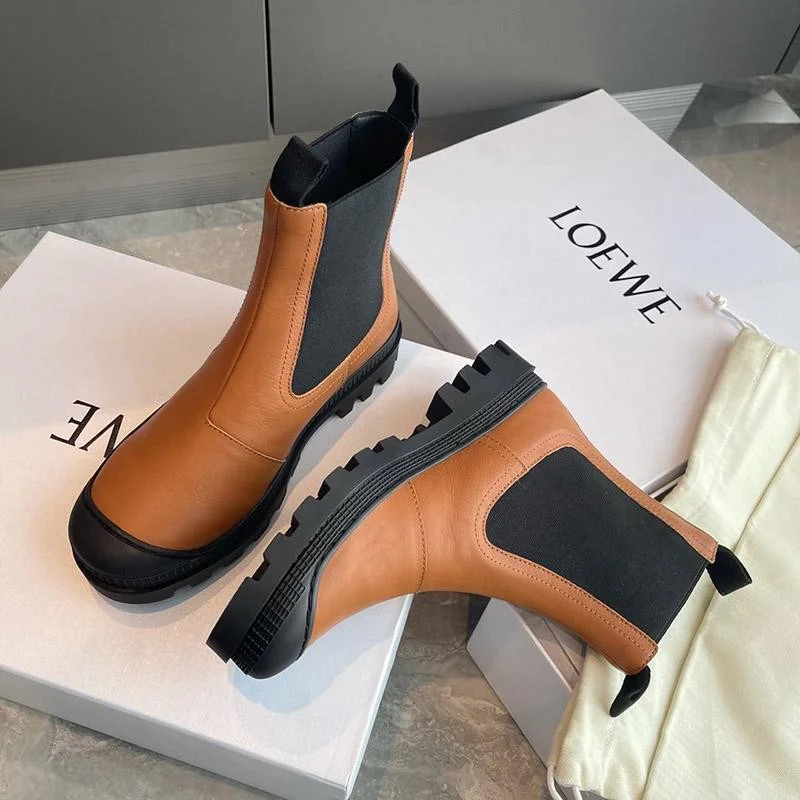 世界中で大人気♪ロエベ ブーツ コピー CHELSEA BOOT カーフ サイドゴアブーツ loh33544