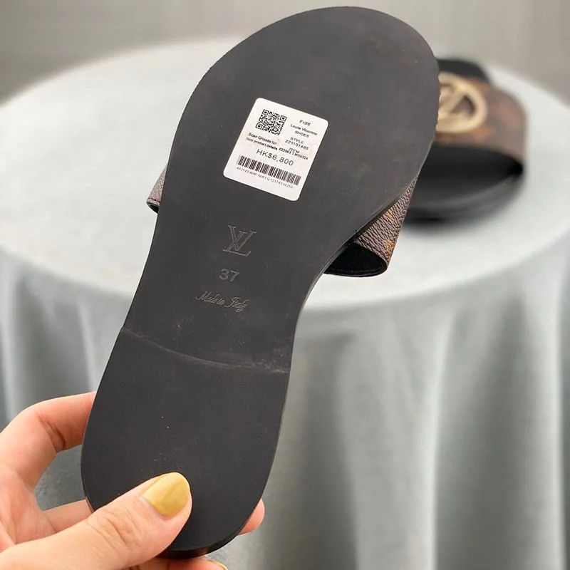 日本未入荷 ​ルイヴィトン サンダル コピー フラットミュール 茶 ロックイット 1A64MN 1A64MN