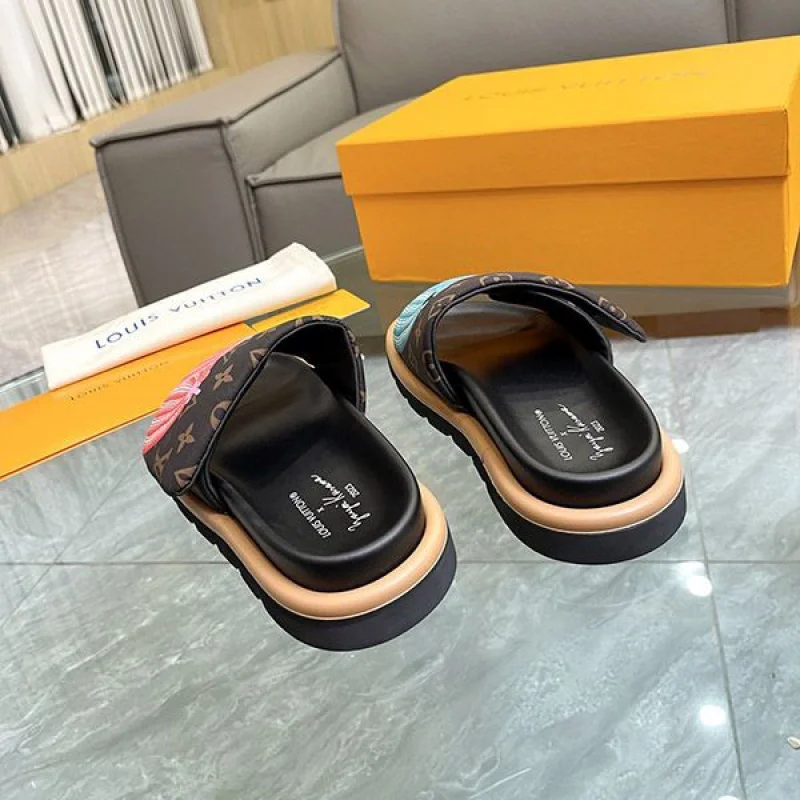 n級 おすすめルイヴィトン × 草間彌生 パンプキン サンダル 偽物 1ABD91