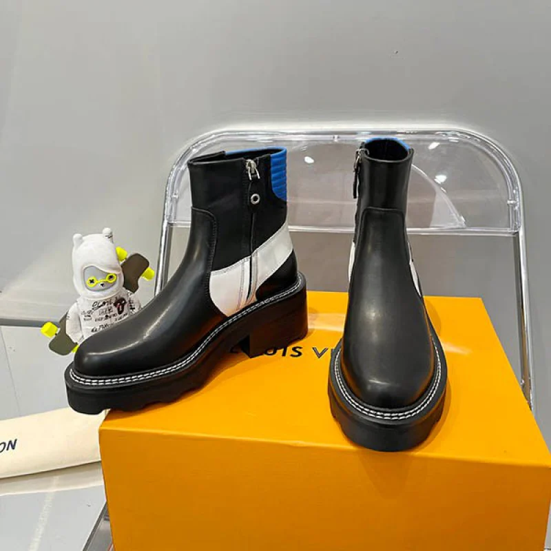定番 ルイヴィトン カラーブロック厚底チェルシーブーツ コピー vum33929