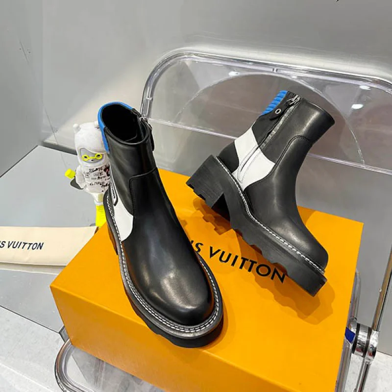 定番 ルイヴィトン カラーブロック厚底チェルシーブーツ コピー vum33929