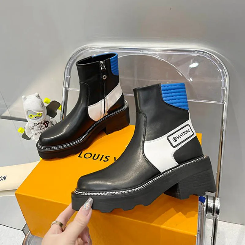 定番 ルイヴィトン カラーブロック厚底チェルシーブーツ コピー vum33929