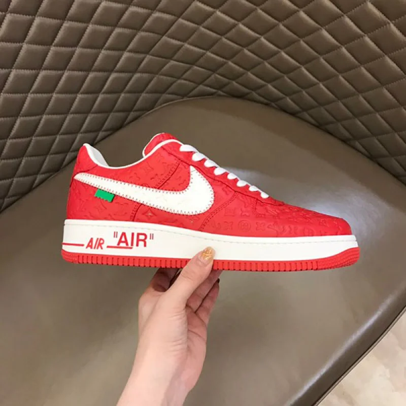 ルイヴィトン × ナイキ エアフォース1 コピー ロー バイ ヴァージル・アブロー "レッド/ホワイト" nal78732