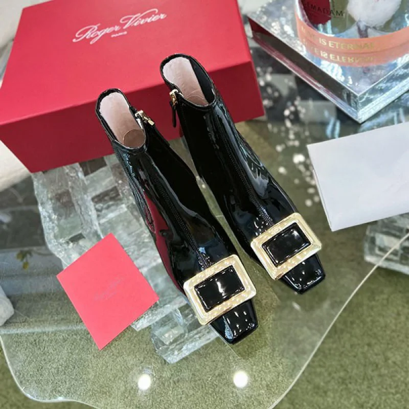 すぐ届く ロジェヴィヴィエ Viv In The City レザー アンクル ブーツ 偽物 roo98970