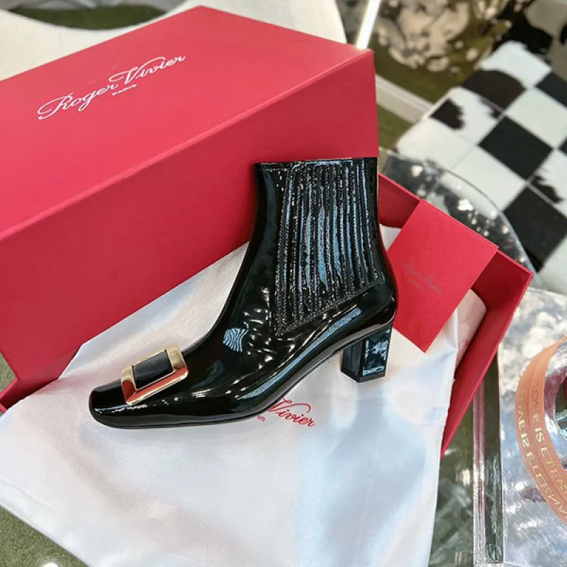 すぐ届く ロジェヴィヴィエ Viv In The City レザー アンクル ブーツ 偽物 roo98970