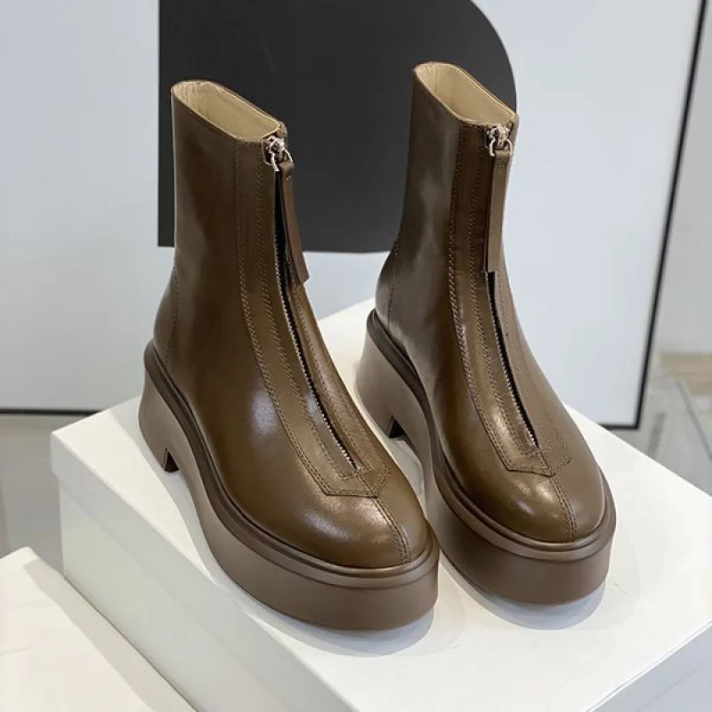 秋冬大セールザロウ スーパーコピー レザージッパーアンクルブーツ zah71768