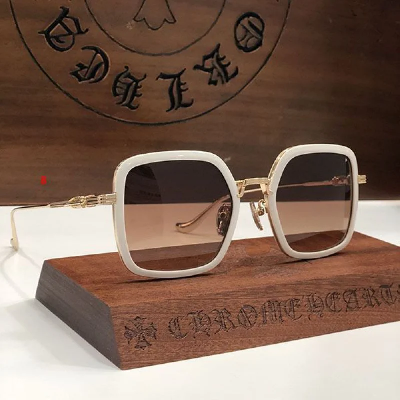 入手困難 クロムハーツ DAGGER◆女性もOK/多角形サングラスgray/brown Kut01337
