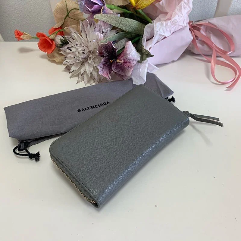 ★関税/送料込★バレンシアガ ラウンドファスナー コピー 長財布 小銭入れ付き/ネオクラシック グレー bah98470