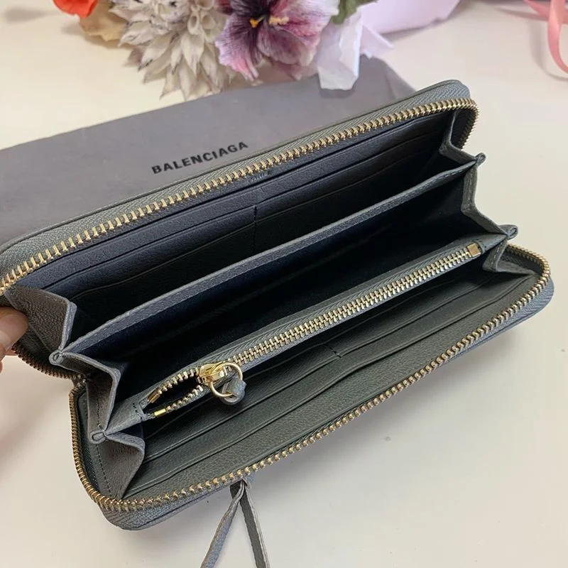 ★関税/送料込★バレンシアガ ラウンドファスナー コピー 長財布 小銭入れ付き/ネオクラシック グレー bah98470
