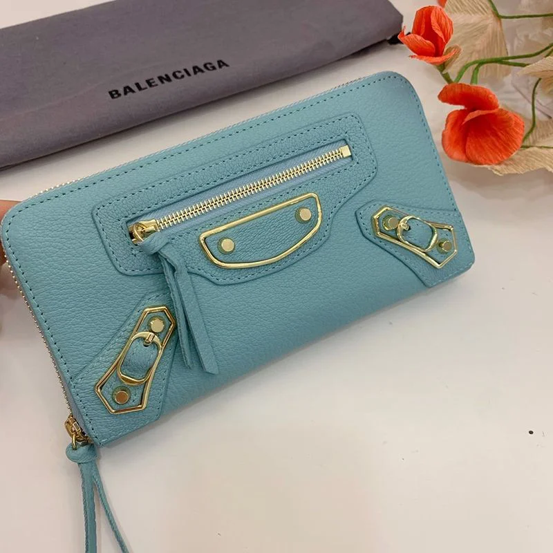 入手困難バレンシアガ ラウンドファスナー 偽物 長財布 小銭入れ付き/ネオクラシック ブルー baj52207