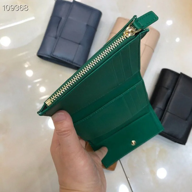 信用第一 ボッテガヴェネタ 三つ折りファスナーウォレット 偽物 5色 bod79664