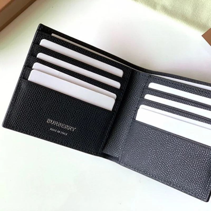 完売必至 バーバリー 偽物 2つ折り財布 black 8033072