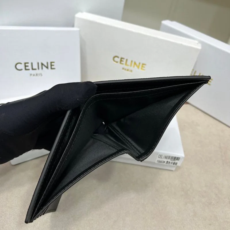 即発送 セリーヌ 偽物★セレブが愛す メンズ 折りたたみ財布 10B653BEN
